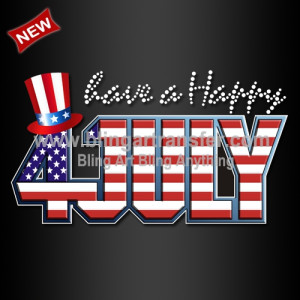 Rhinestone 4th of July Iron on Heat Printing Vinyl Transfer for T Shirts Rhinestone 4th of July Iron on Heat Printing Vinyl Transfer for T Shirts